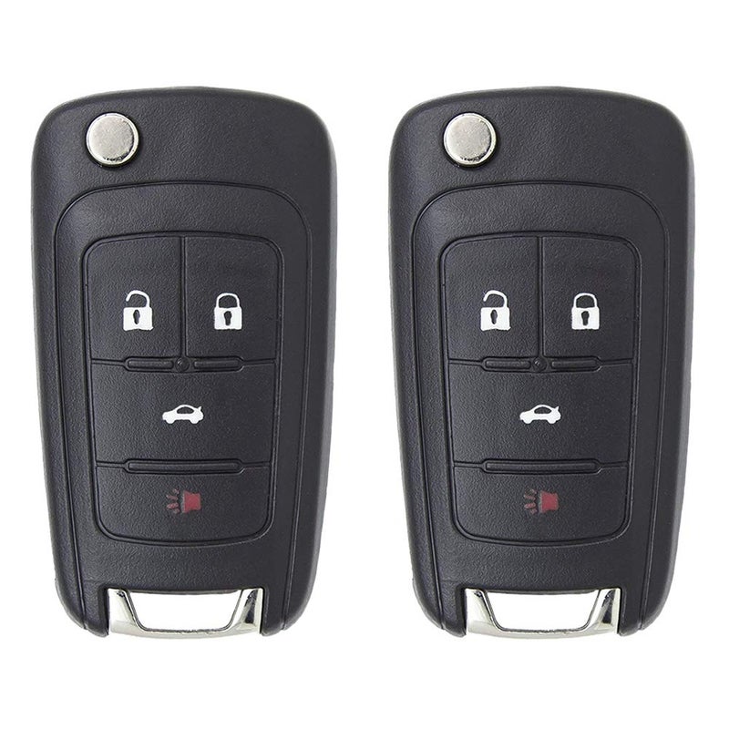 Keyless2Go بديل Keyless2Go لجهاز التحكم عن بعد بدون مفتاح 4 أزرار لقفل السيارة لسيارات Equinox وVerano وSonic وغيرها من المركبات التي تستخدم FCC OHT01060512 (عبوة 2) - Image 1